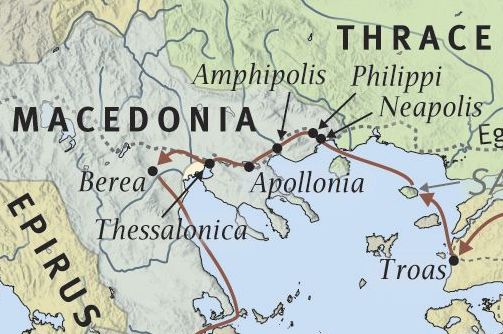 Map of Troas and Macedonia